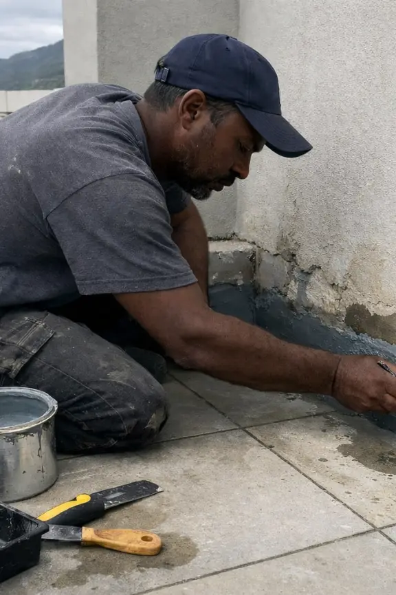 Residential waterproofing before